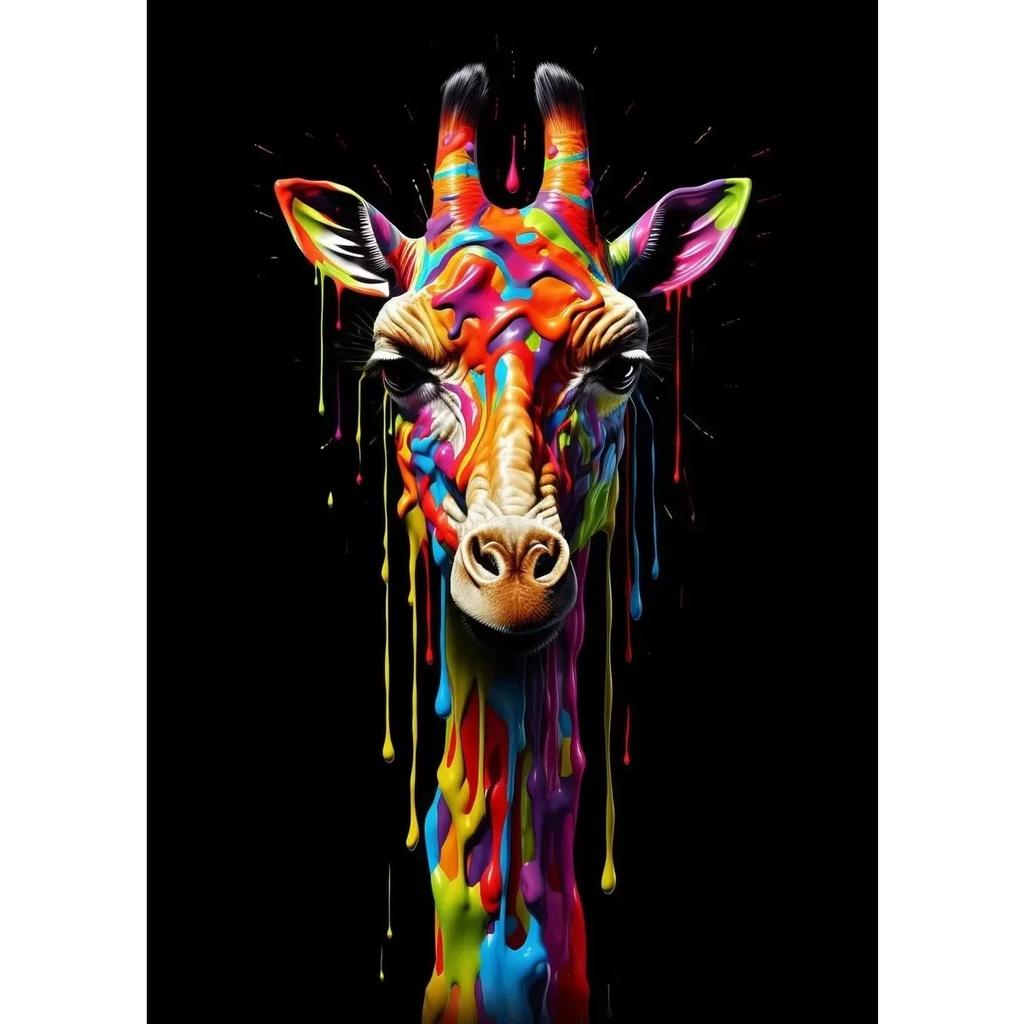 Animals With Paint Canvas Painting Rainbow Dog Sea Otter Elephent Poster Canva Prints HD Pictures Frog Animal Wall Art Unframed