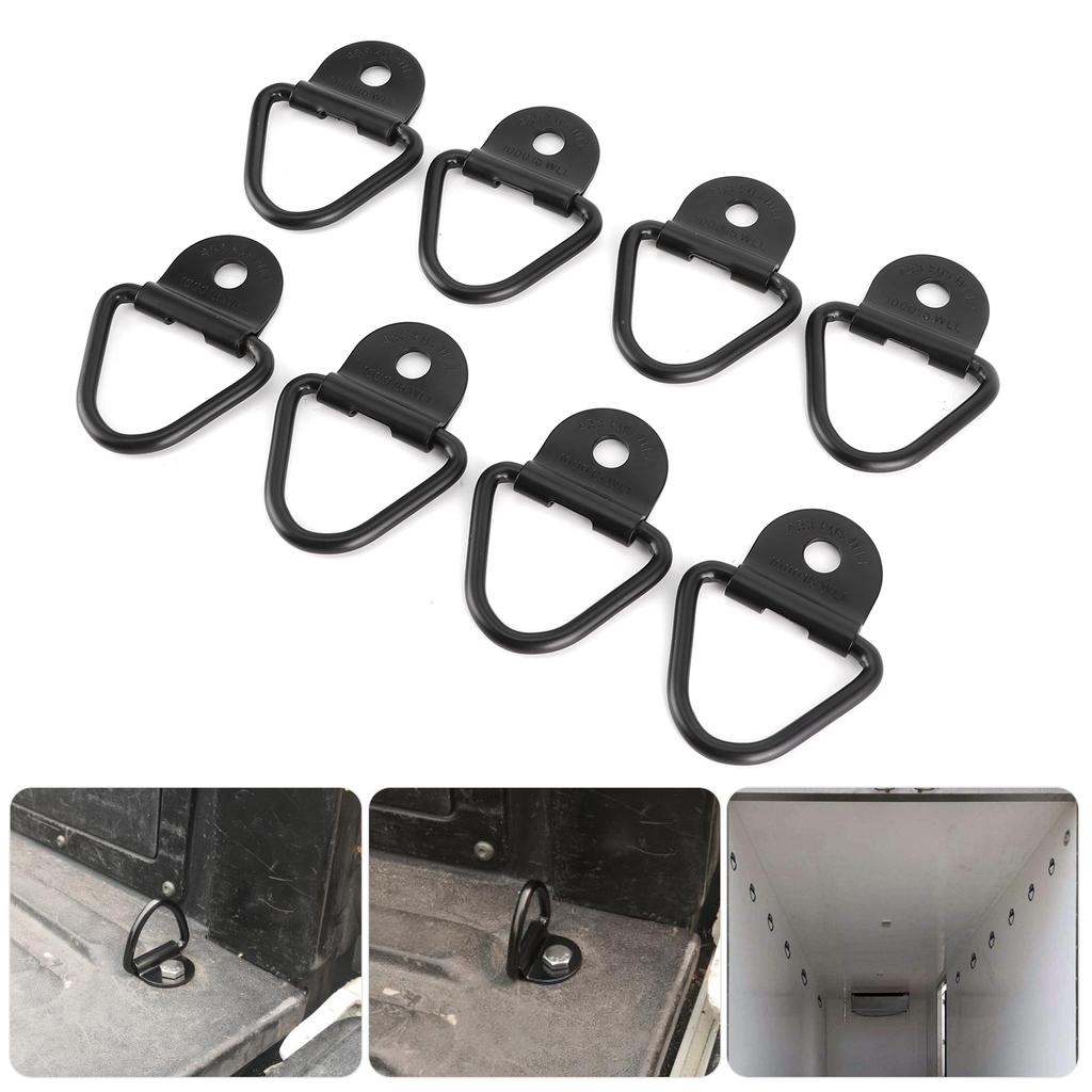 8Pcs Universal Triangular Tie Down Anchor Rings Towing Hook for Truck RV Trailer SUV