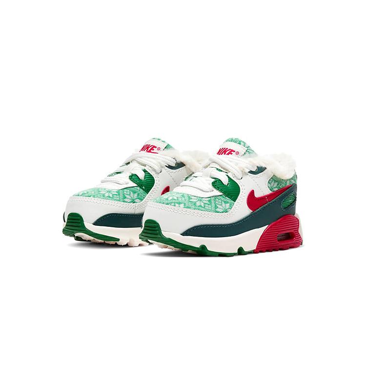 New Nike Air Max 90 Low Top Toddler Shoes Green White Red Infant And Toddler DC1623-100