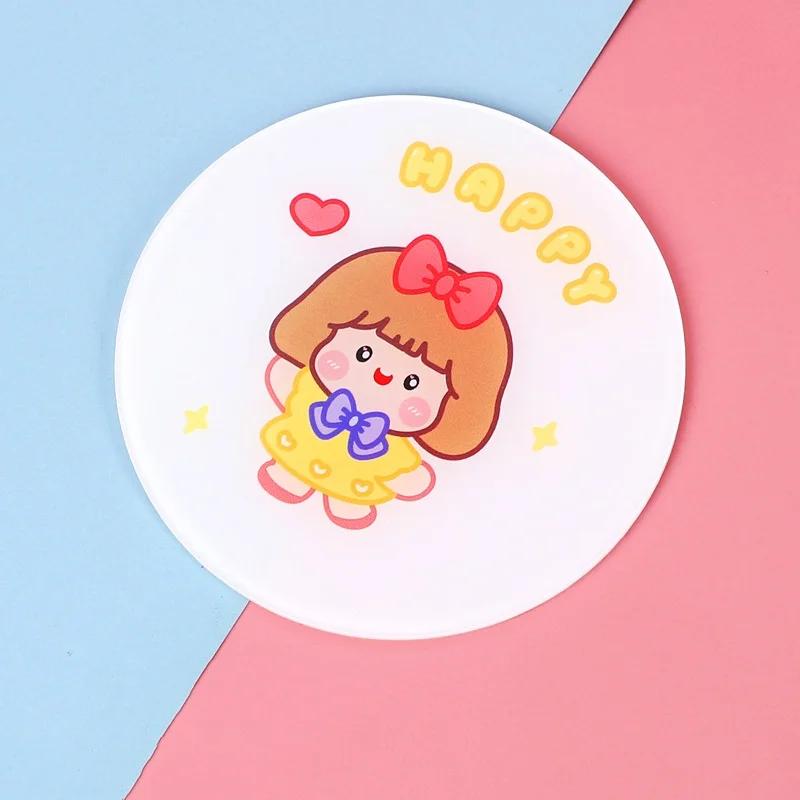Acrylic Cartoon Coasters Anti-scald Heat Insulation Waterproof Tea Coaster Diy Decorative Photo Ornaments Table Glasses Holder