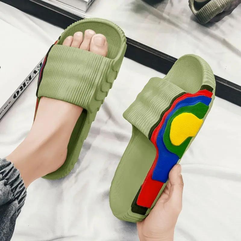 Male Slipper Platform Flat Soft Slides Sabot Rubber Men's Shoe Mascullino Summer Sale Adult 2025 Original Y2k Clappers