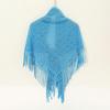 Versatile Tassels Shawls Solid Color Hollow Scarves Trendy Knitted Shawls  for Women