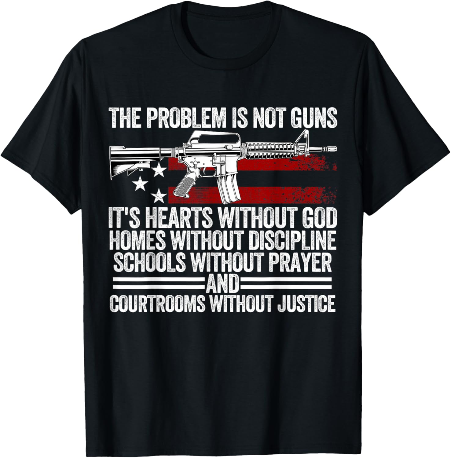 

Funny The Problem is Not Guns It s Hearts Without God T-Shirt 5XL різнокольоровий