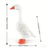 White Goose Garden Statue, Resin Duck Sculpture, Outdoor Yard Art Decor for Patio & Lawn