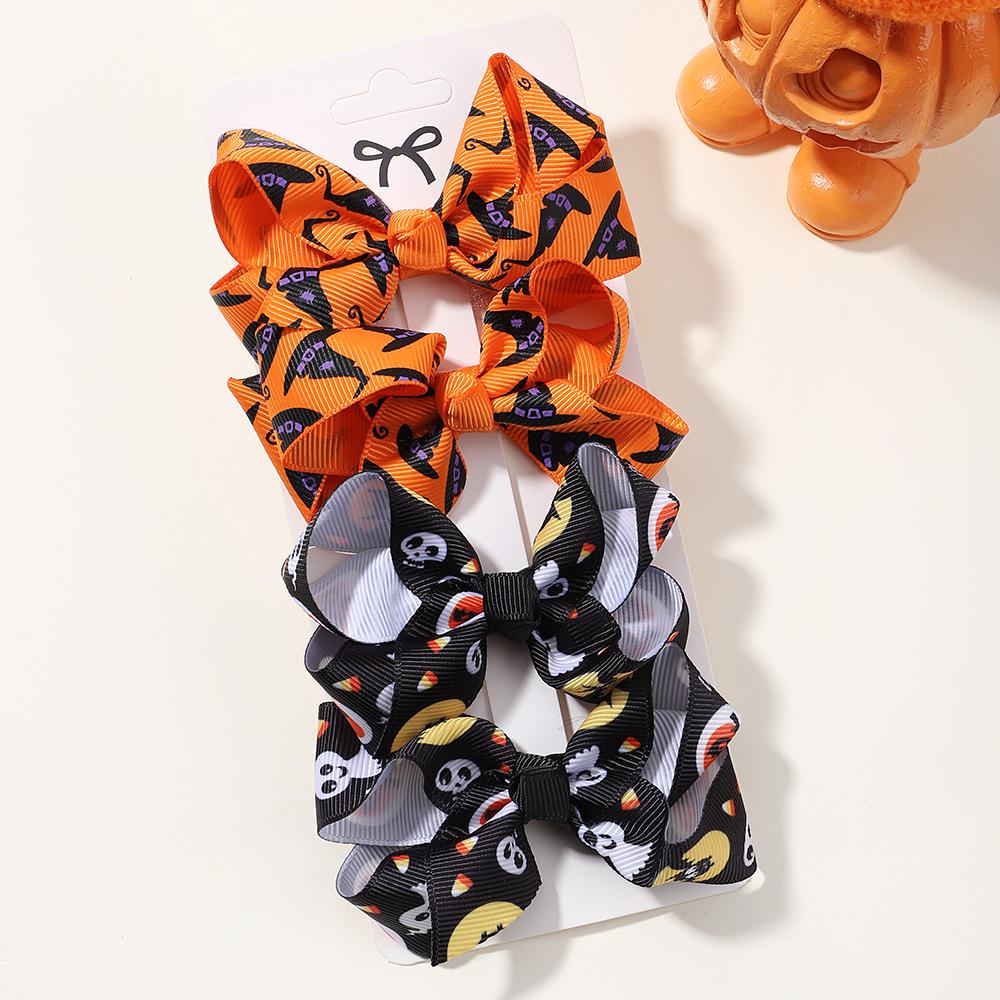 

8 шт./компл. Хэллоуин бант череп заколка для волос для детей забавная шпилька готическая личность девушки дети вечеринка детские аксессуары для волос набор
