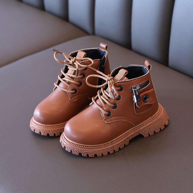 

Новые осенние ботинки Martin для девочек на кожаной подошве 30 коричневый