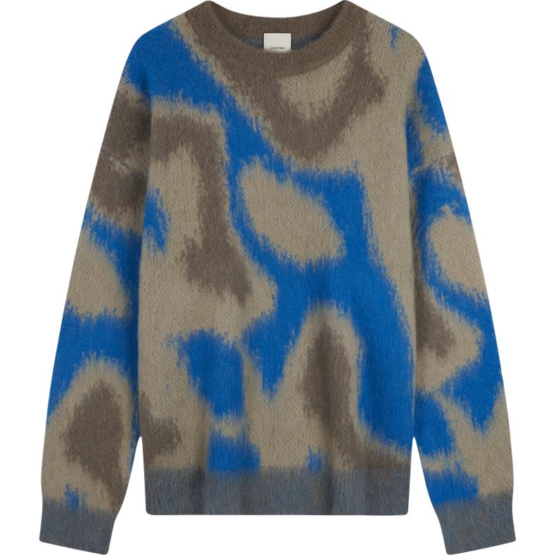 

Calvin Klein Американский узор Свободный крой Свитер из трикотажа с круглым вырезом Мужской свитер 4LD312G L