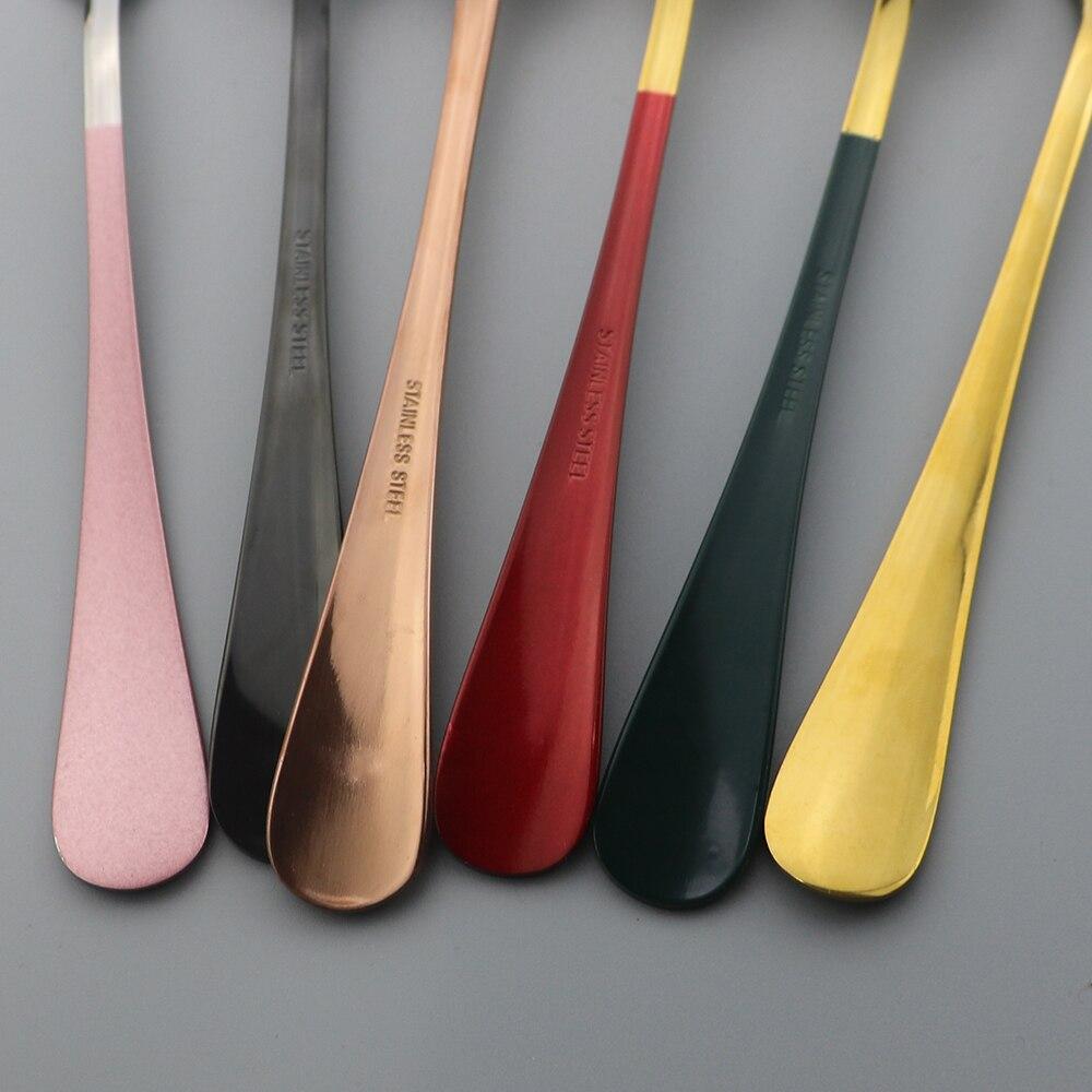 8 stk speil fargerikt servisesett rustfritt stål servisesett middagsfruktgafler bestikksett Oppvaskmaskinsikkert bestikksett