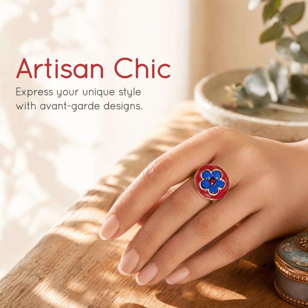 Exquisite Craftsmanship Adjustable Rings Colorful Design Geometric Round Rings For Men