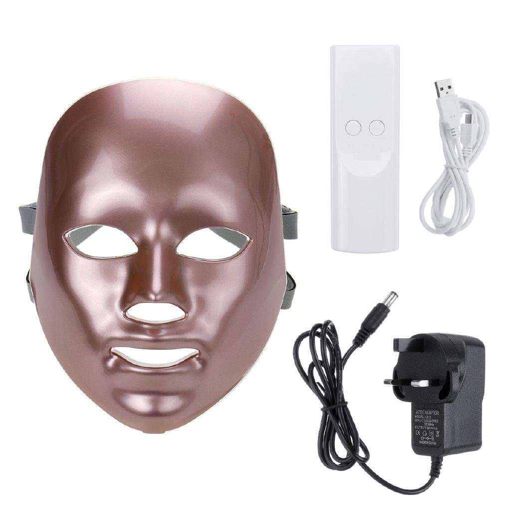 110V-220V 7 Colors LED Mask LED Photon Facial Light Mask With Neck Therapy Skin Rejuvenation Face Lifting Anti Acne Wrinkle Skin