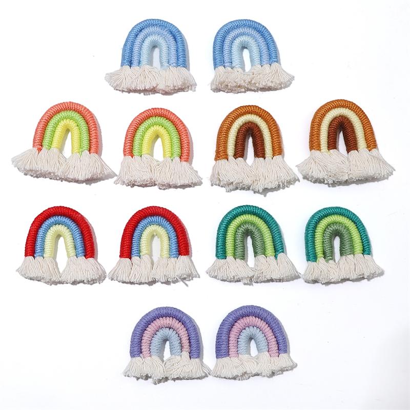 1pc Handmade 45mm Braided Cotton Tassle Charm Pendnat for Earring Necklace Keychain DIY Jewelry Craft Making
