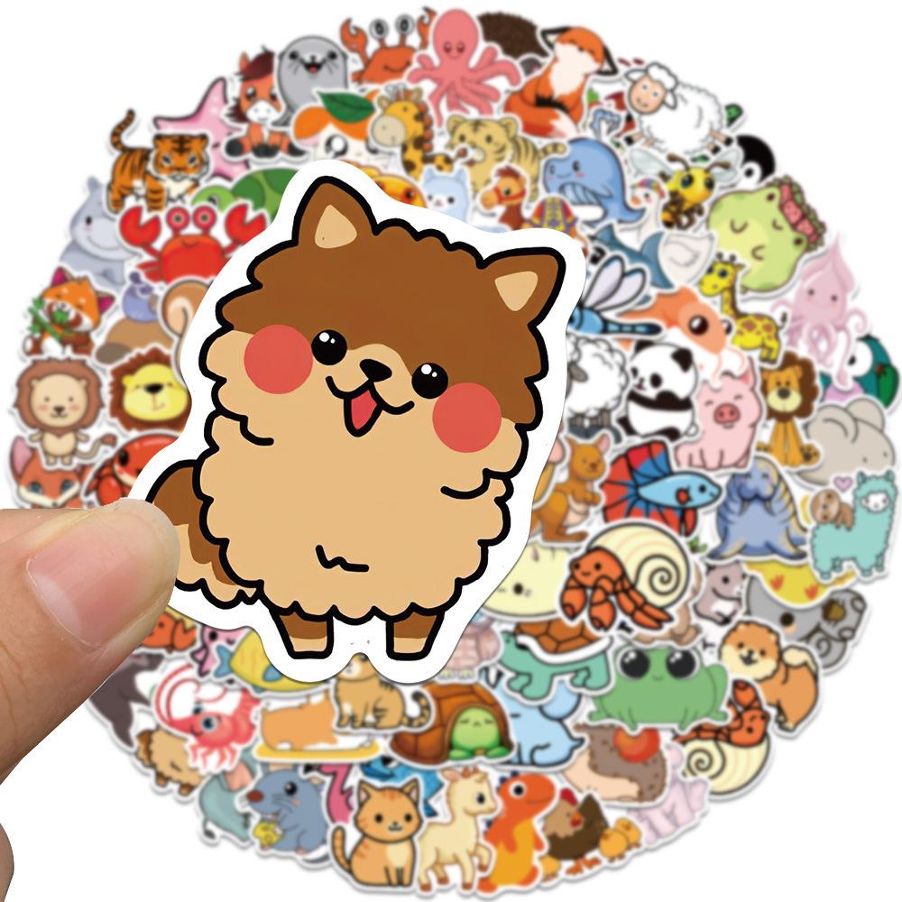 100pcs Cute Cartoon Animals Mix Graffiti Stickers DIY Phone Guitar Laptop Notebook Suitcase Cup Waterproof Decals