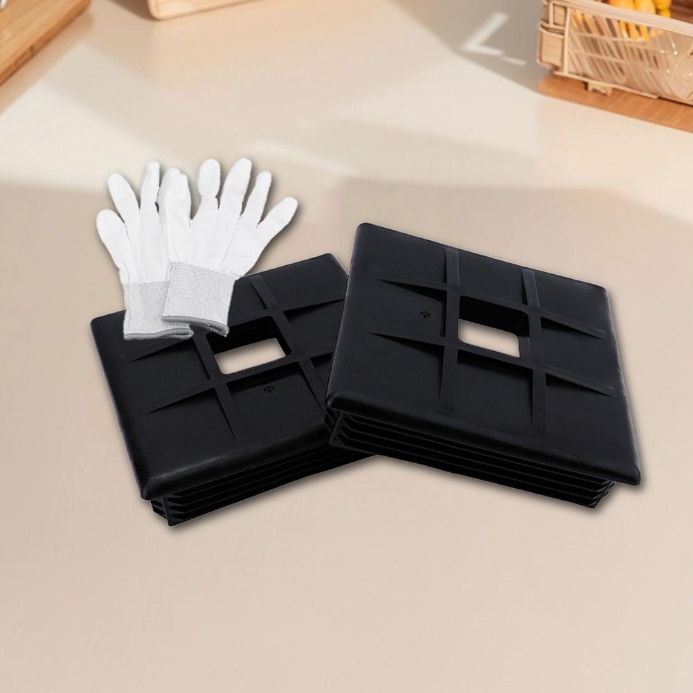 2/4 Pack Trailer Protective Cap RV Bumper Plug End Cap Easy To Install and Remove 4 Inch Black Square Bumper Caps RV Accessories