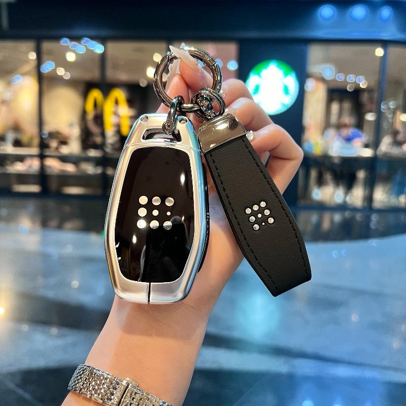 Car Zinc Alloy Leather Car Key Case Cover Holder For Dongfeng Fengguang Seres Evolute I-Space I-Pro Landian E5 Car Styling