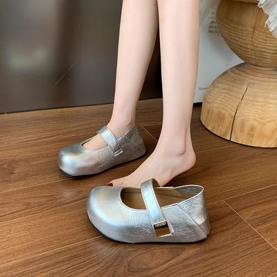 Red Mary Jane Single Shoes Women's Platform Height Increase Spring and Summer New with Skirt Cool Single Shoes