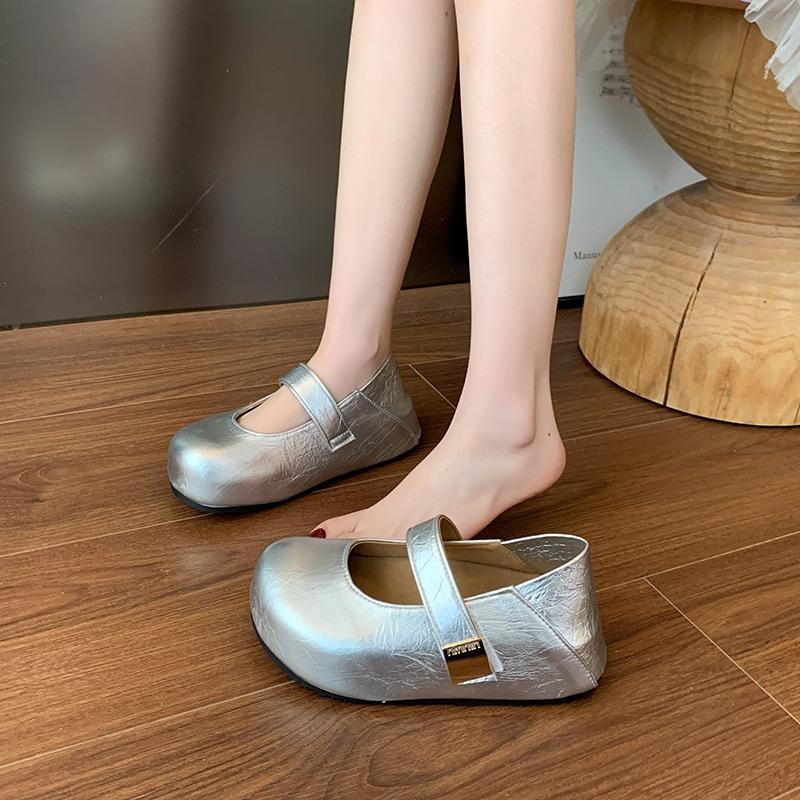 Red Mary Jane Single Shoes Women's Platform Height Increase Spring and Summer New with Skirt Cool Single Shoes