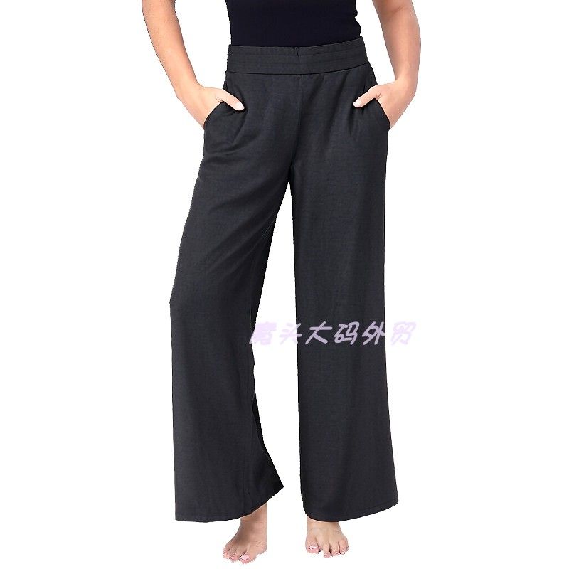

and Winter Quick-Drying Fleece Lined Sanded High Elastic Height Lengthened plus Size Women s Medium & High Waist Casual Wide-Leg Straight Trousers 63 Hemp Black 3XL