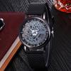 Yousheng Men Hollow Round Dial Watch Vintage Casual Formal Dress Watch Quartz Movement Wristwatch Fashion Jewelry