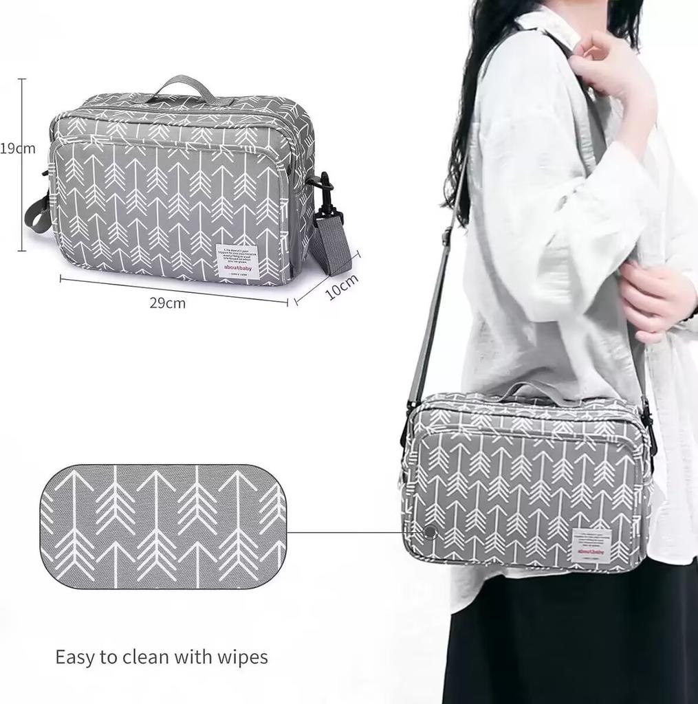 Förvaringsväska för babyblöjor Fickdesign Stor kapacitet Hängväska för barnvagn