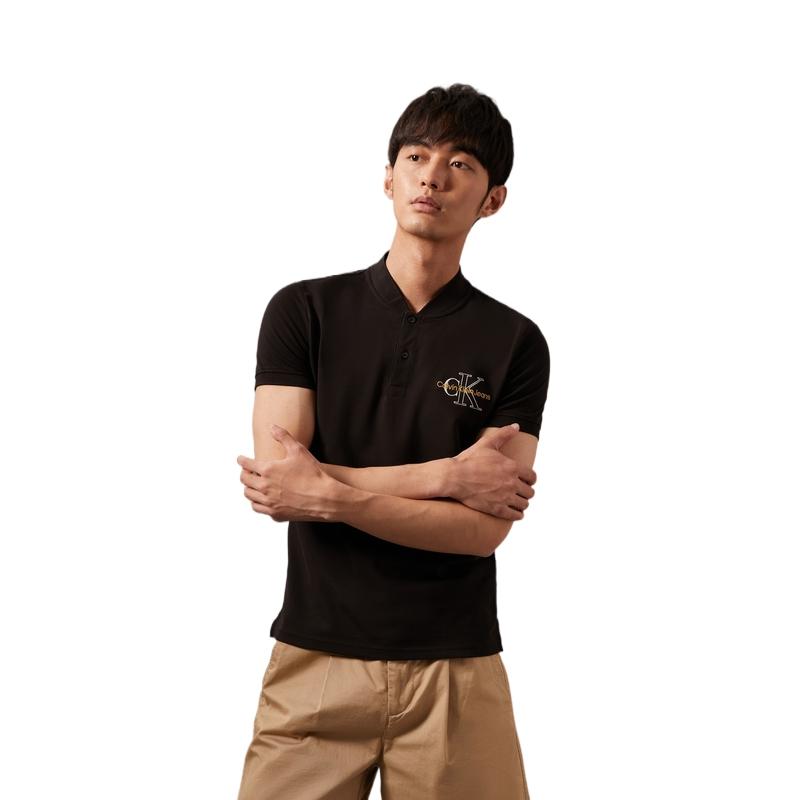 Calvin Klein Embroidered Stretch Breathable Slim Fit Polo Shirt Men Tops Black J320628-BEH