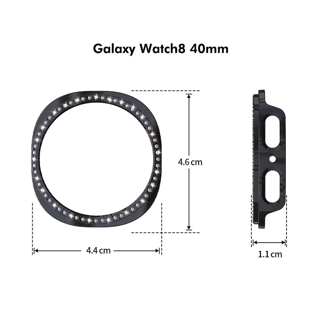 ENKAY HAT PRINCE Pour Samsung Galaxy Watch8 40mm Coque avec Film d'Écran en PMMA Décoration Strass Housse de Montre en PC