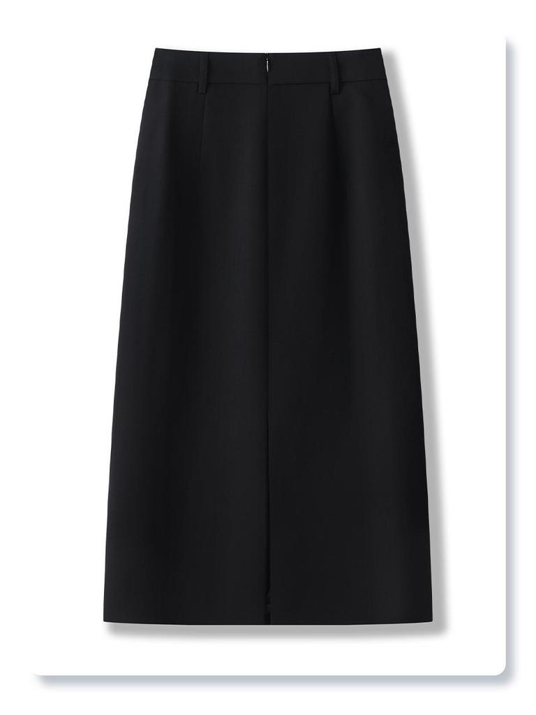 Petite Women's High-Waisted Midi Skirt - 2025 Spring/Autumn Straight Suit Bodycon Style