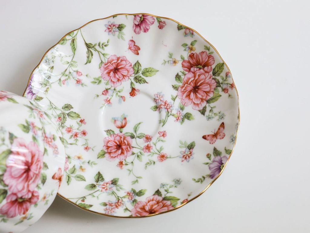 European Ceramic Floral Coffee & Tea Cup Set with Saucer – Home Use for English Afternoon Tea