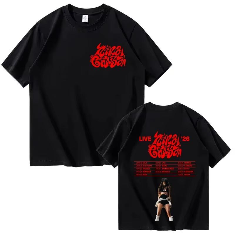 2026 Frühling Sommer Nina Chuba Hochwertiges Street Baumwolle Bedrucktes T-Shirt Mode Tee Luxuriöses Lässiges Kurzärmeliges Oberteil y2k ins