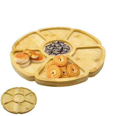 Vorspeisen Serviertablett Blumenform Platte Bambus Charcuterie Board für Party Hochzeit Graviertes Geschenk für Unterhaltung Heimdekoration