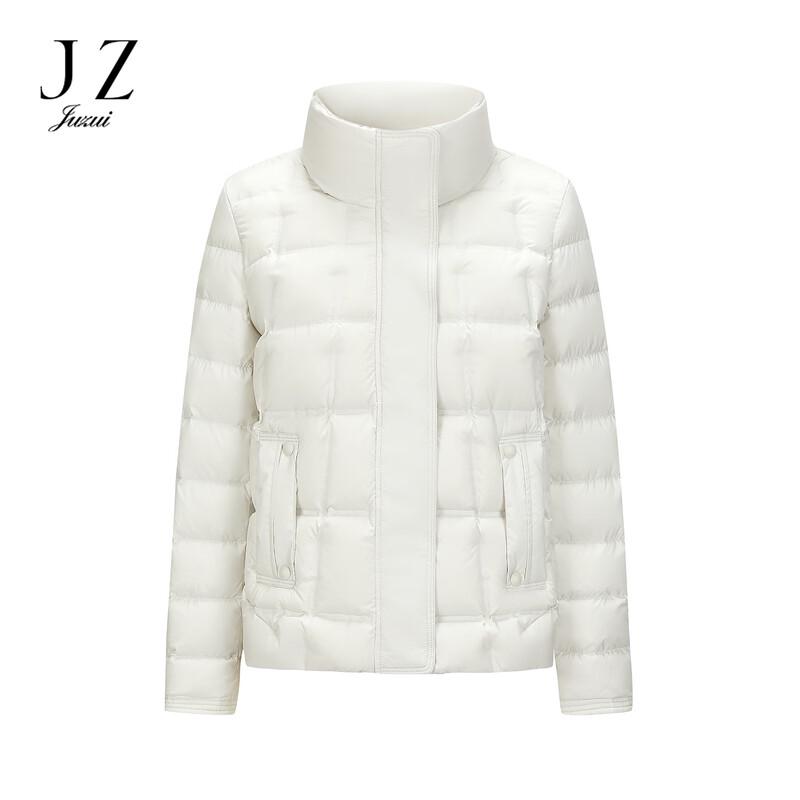 

JUZUI Women s Classic Stand Collar Duck Down Short Puffer Jacket S