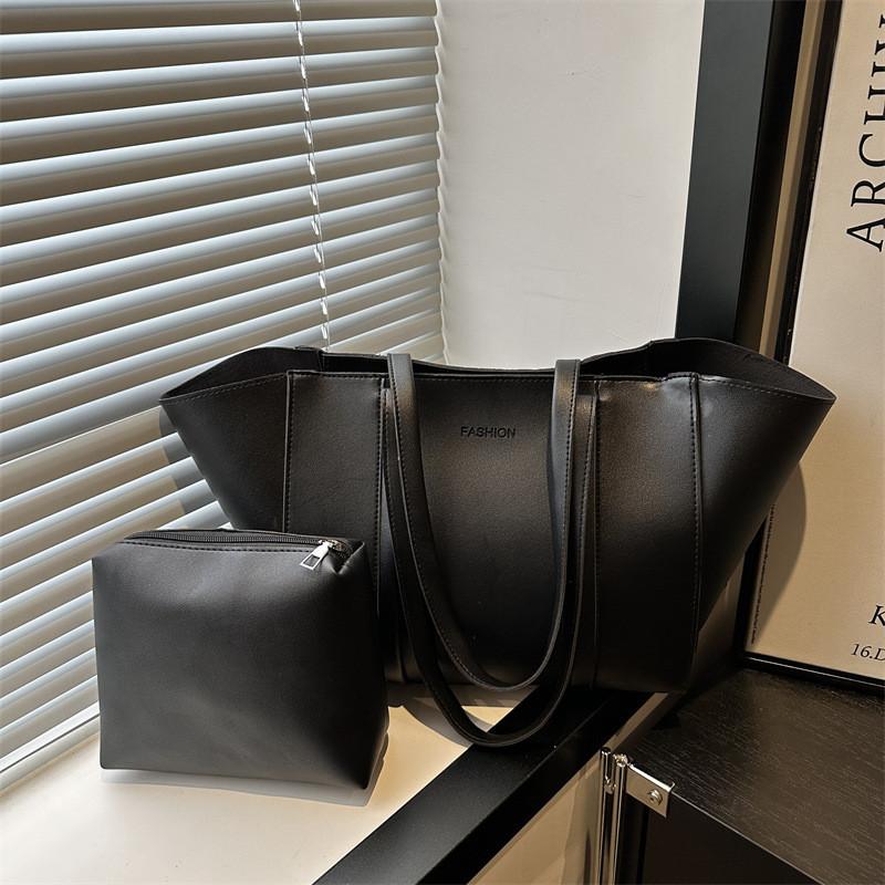 Pu Large Capacity Foldable Womens Tote Bag With Zipper Closure For Daily Use