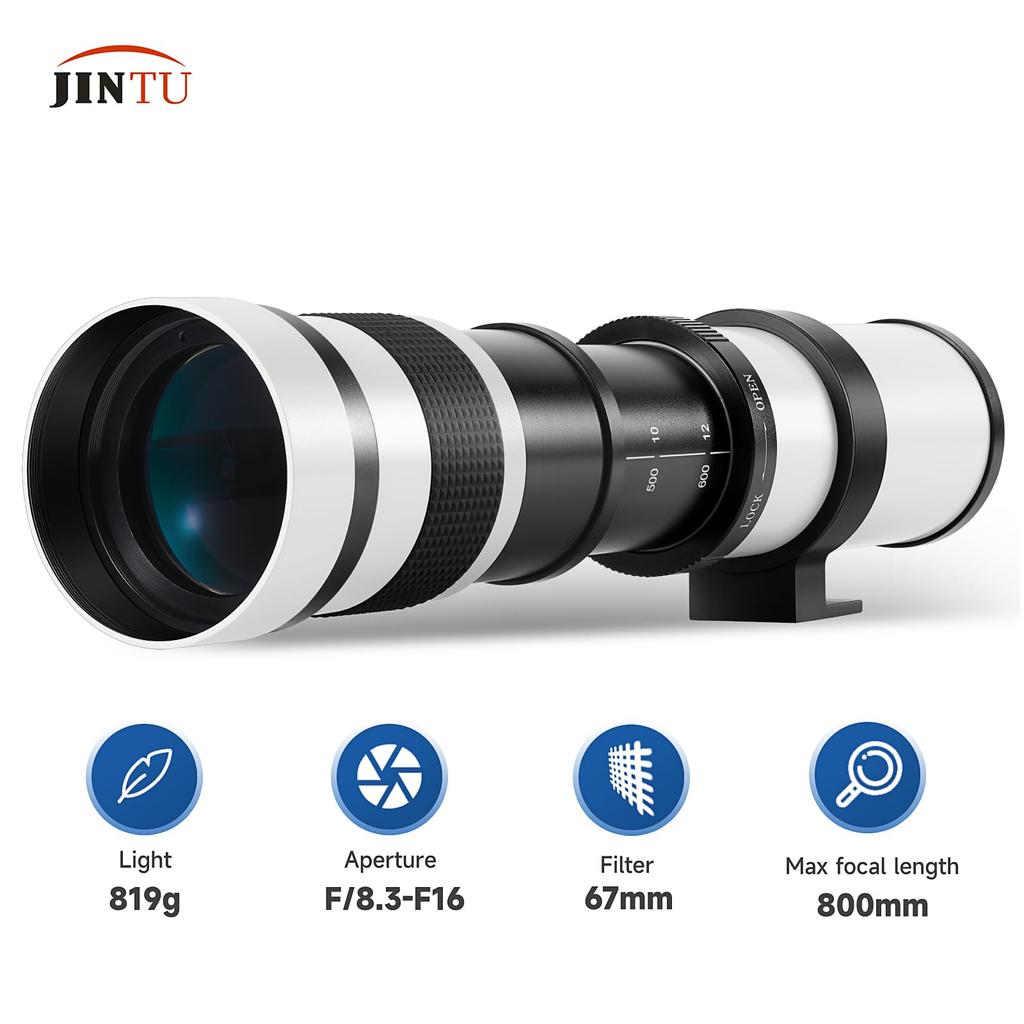 JINTU HD Manuelles Teleobjektiv 2x Teleobjektiv Nikon D600 D610 D700 D750 D800 D800e D810 D810a D850 D3400 D5000 D5100 D5200 D5300 D5500 D5600 D7100