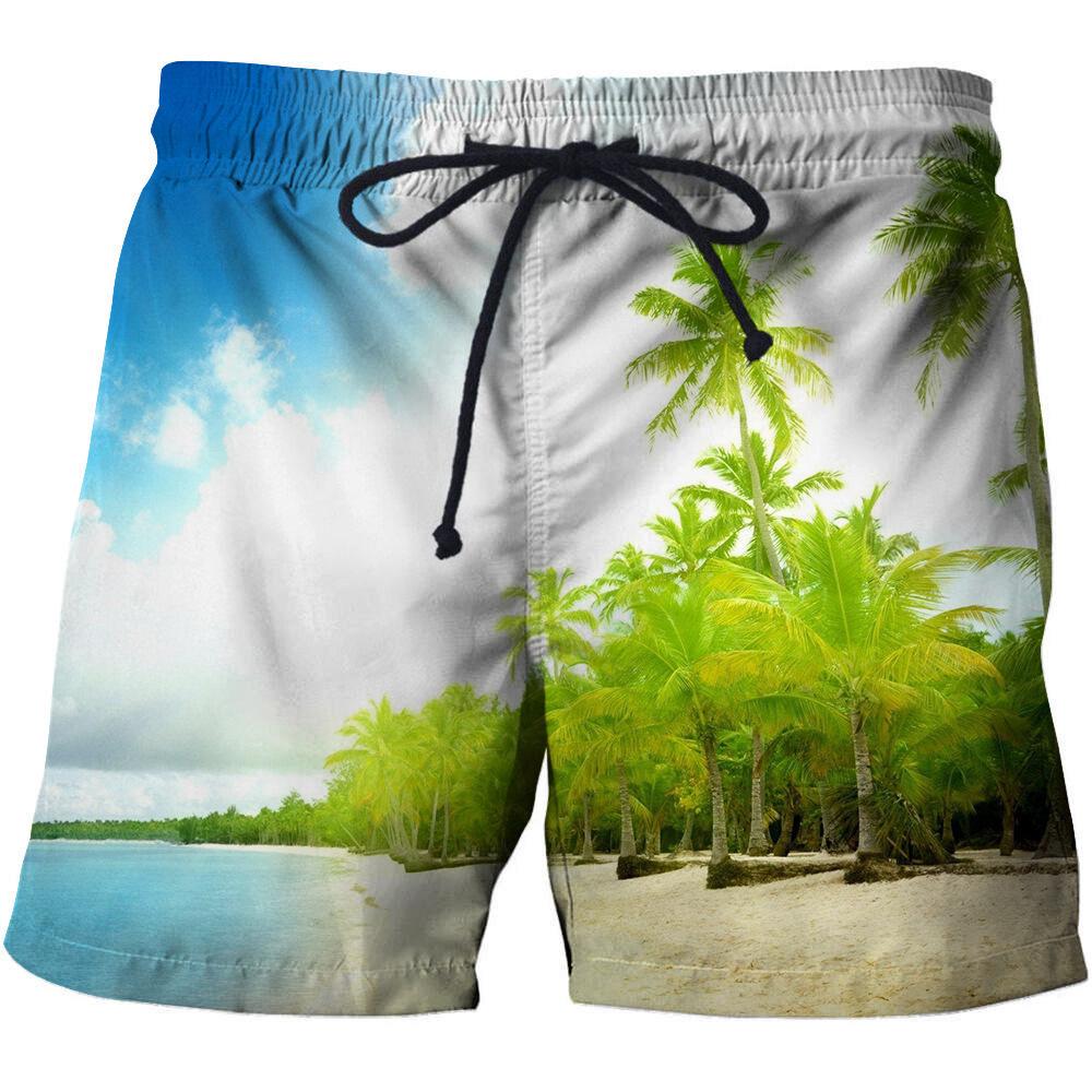 Men s casual shorts with creative prints, casual and fashionable beach pants S