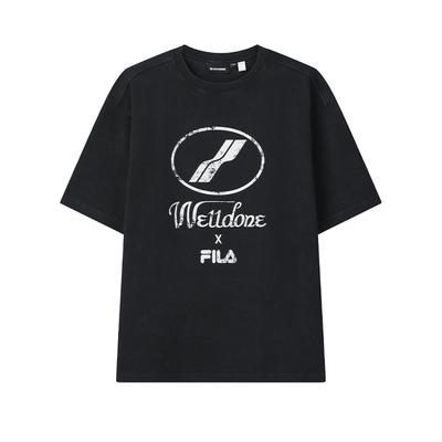 Fila × WE11DONE Fashion Trendy Minimalist Classic Casual Versatile Comfortable Loose Round Neck Pullover Short Sleeve T-Shirt F11U626106F-BK