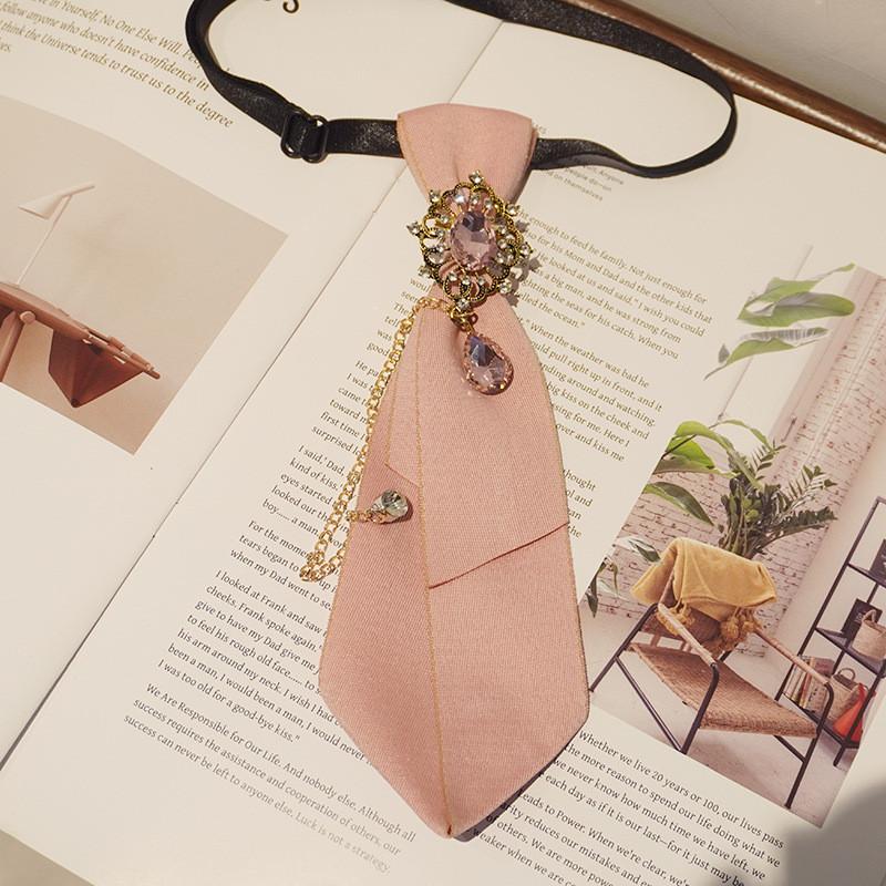 Store Name Bow Tie White Shirt With Crystal Pattern For Women Men Graduation School Formal Wear