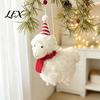 Plush Lamb Decorations White Sheep Christmas Ornament, Cute Knit Hat Tabletop Decoration, Soft Artisan Crafts Fabric Hanging Pendant for Tree, Holiday