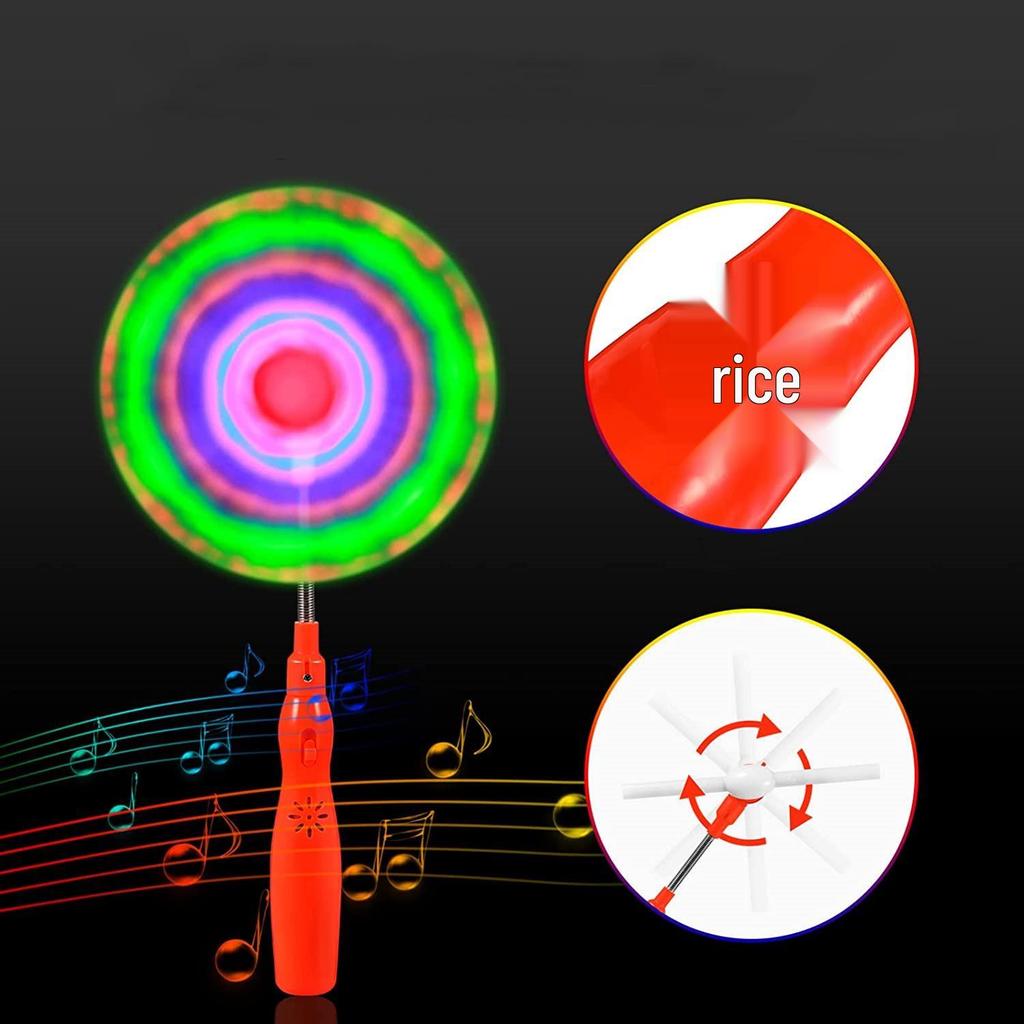 Luminous Seven-Color Pinwheel Magic Wand Flashing Stick - Popular Children's Toy
