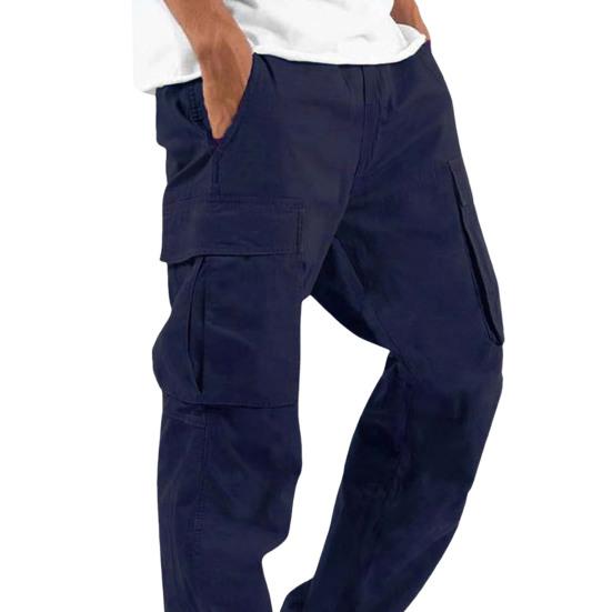 Men Casual Cargo Pants Multi-Pocket Baggy Trousers Loose Fit Straight Leg Joggers Pants for Street Gym Running Hiking