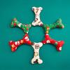 2 Christmas Dog Chew Toys - Festive Teeth Toys Designed with Santa Claus, Reindeer, and Christmas Tree Motifs - Healthy Teeth