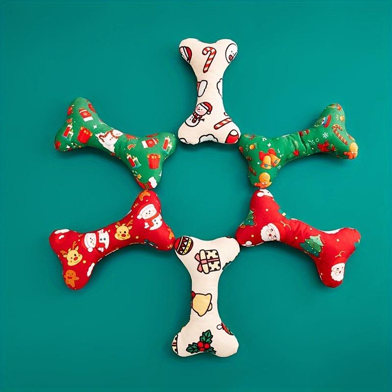 2 Christmas Dog Chew Toys - Festive Teeth Toys Designed with Santa Claus, Reindeer, and Christmas Tree Motifs - Healthy Teeth