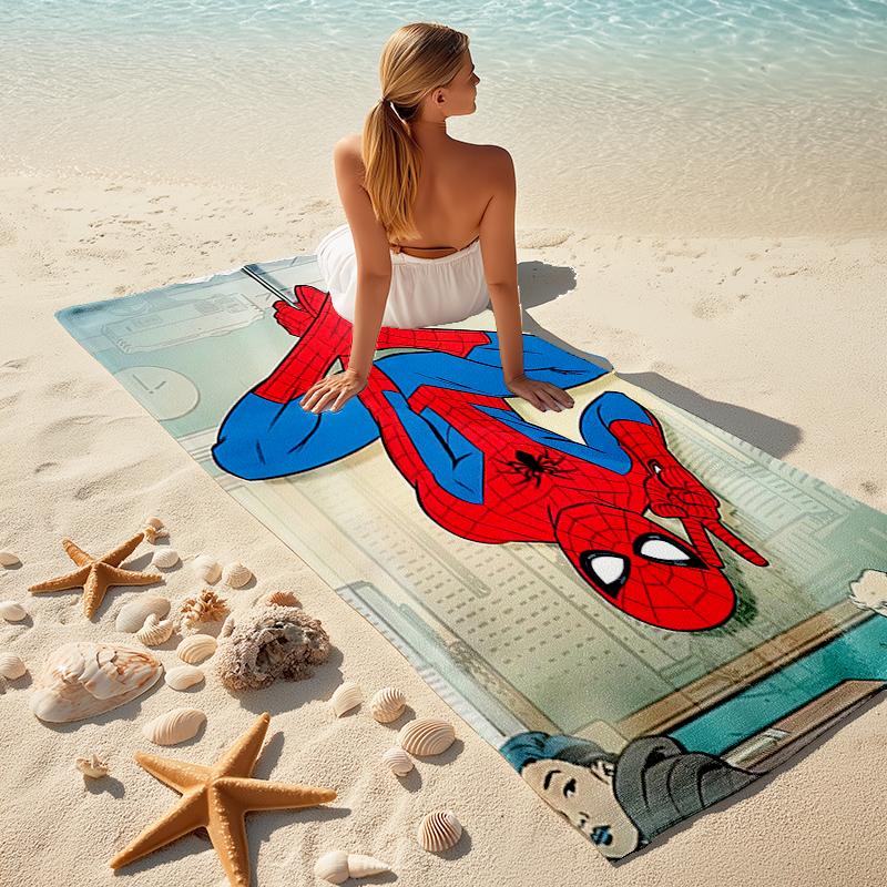 Spider-Man Beach Towel Outdoor Camping Beach Towel for Vacation Swim Outdoor Pool Absorbent Bath Towel