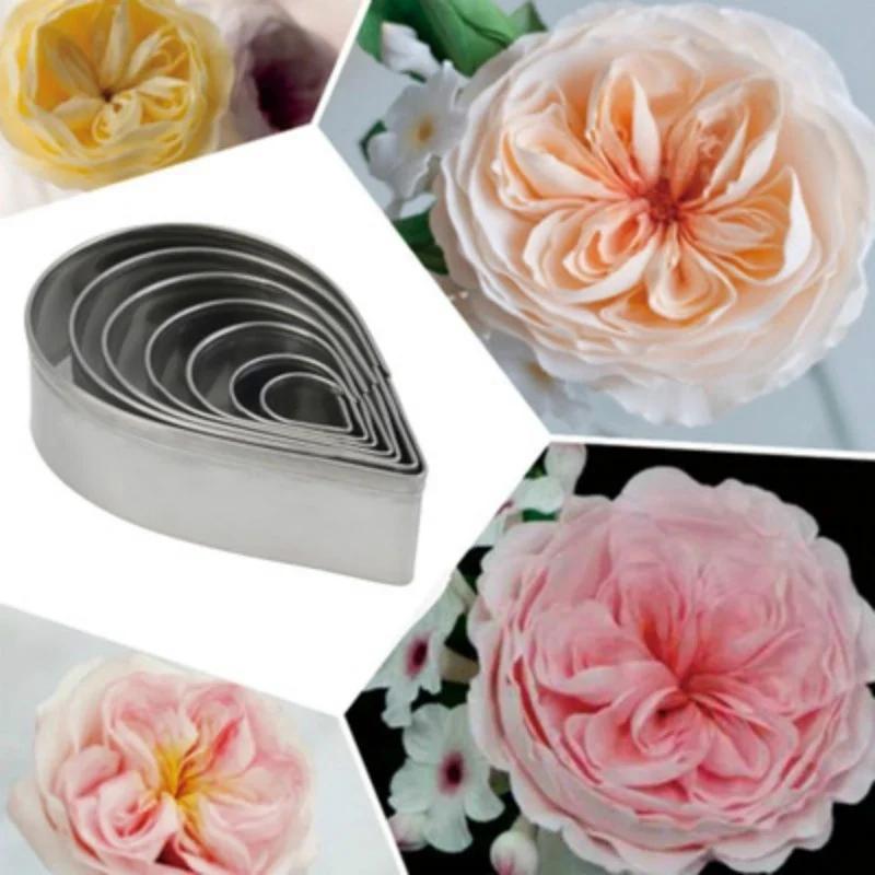

Kitchen Baking Small Tools 7Pcs Stainless Steel Mold Fondant Cake Paste Flower Tuberose Petal Cutters Molds Accessories Supply