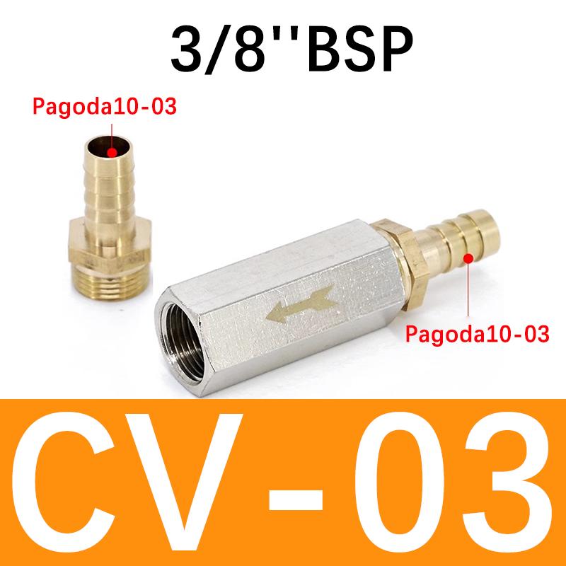 Valvola di non ritorno pneumatica 6mm 8mm 10mm 1/4 OD Tubo Valvola unidirezionale Aria Gas Via singola Valvola in ottone Adattatore raccordo tubo compressore d'aria