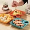 Large Square Dumpling Plate With Vinegar Space Snack Platter Creative Separated
