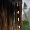 Ingemark 2 Stück/Set Strandmuschel Lange Quastenketten Kopfschmuck Haarschmuck Für Frauen Trendiger Reiskorn-Anhänger Haarschmuck Schmuck