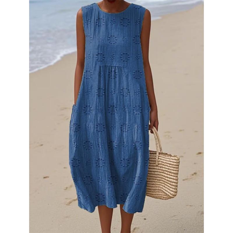 

Fashionable and Slimming Digital Printed Trendy and Personalized Long Dress for Women XL синій