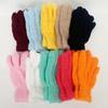 Winter Warm Gloves Stretchy Mittens Adult Coral Velvet Solid Color Full Finger Gloves Skiing Gloves for Cold Weather