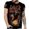 Maglietta da uomo con stampa 3D, maglietta casual da uomo a maniche corte con scollo rotondo, maglietta unisex con teschio divertente hip-hop Slayer