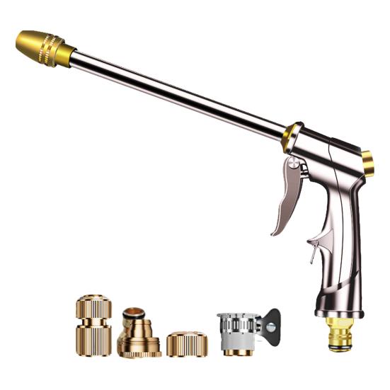 High Pressure Hose Nozzle Heavy Duty Metal Garden Hose Nozzle Multi Spray Modes Jet Mist Spray Nozzle for Garden Cleaning Car Patio Yard Pets