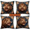 Vintage Bestickt Wildschwein Floral Überwurf Kissenbezüge Muster Kissenbezug Geeignet für Sofa Schlafzimmer Auto Kissenbezug